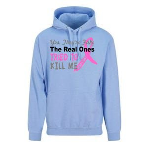 Yes They're Are Fake The Real Ones Tried To Kill Me Unisex Surf Hoodie