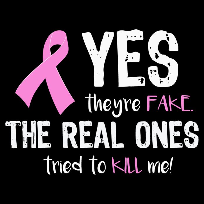 Yes They're Fake Funny Breast Cancer Button