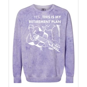 Yes This Is My Retirement Plan Guitar Colorblast Crewneck Sweatshirt