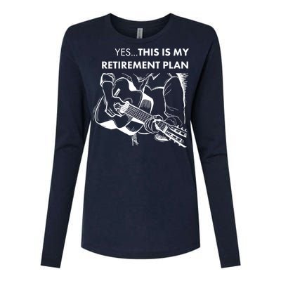 Yes This Is My Retirement Plan Guitar Womens Cotton Relaxed Long Sleeve T-Shirt