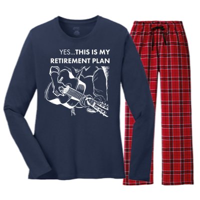 Yes This Is My Retirement Plan Guitar Women's Long Sleeve Flannel Pajama Set 