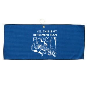 Yes This Is My Retirement Plan Guitar Large Microfiber Waffle Golf Towel