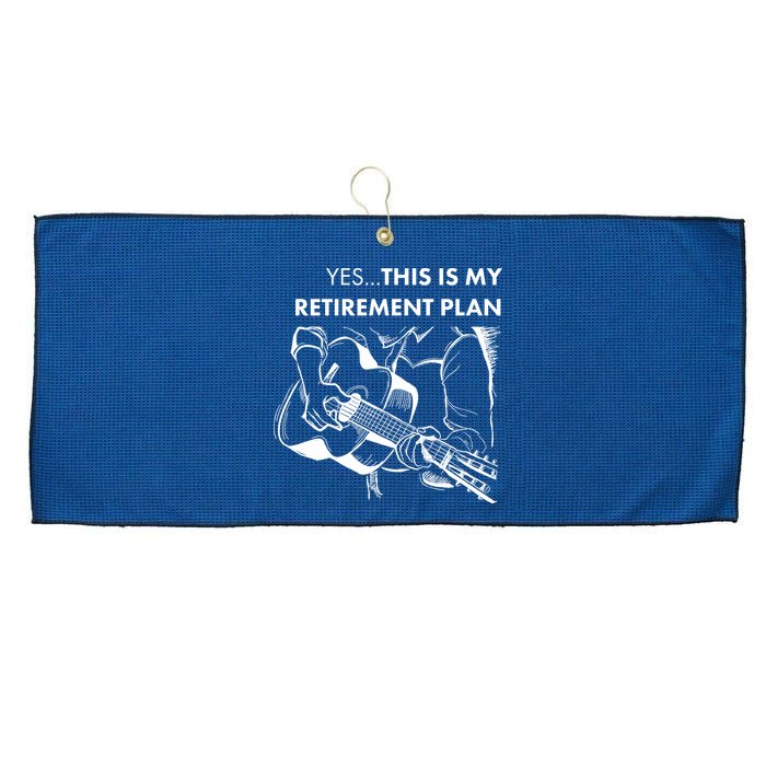 Yes This Is My Retirement Plan Guitar Large Microfiber Waffle Golf Towel