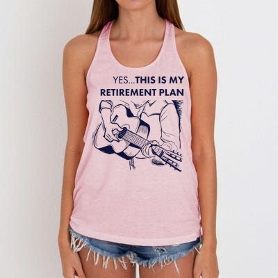 Yes This Is My Retirement Plan Guitar Women's Knotted Racerback Tank