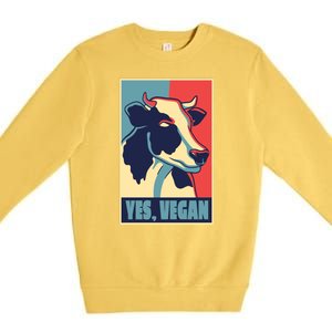 Yes Vegan Cow Premium Crewneck Sweatshirt