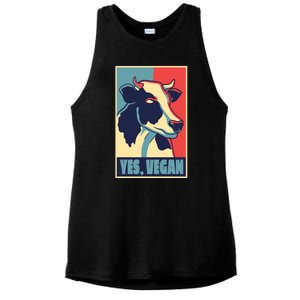 Yes Vegan Cow Ladies PosiCharge Tri-Blend Wicking Tank