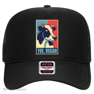 Yes Vegan Cow High Crown Mesh Back Trucker Hat