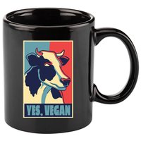 Yes Vegan Cow 11oz C Handle Ceramic Mug