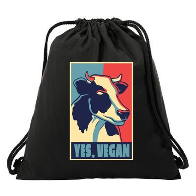 Yes Vegan Cow Drawstring Bag