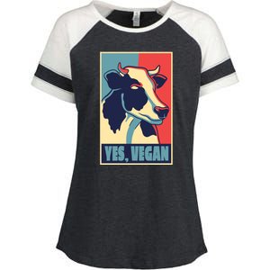 Yes Vegan Cow Enza Ladies Jersey Colorblock Tee