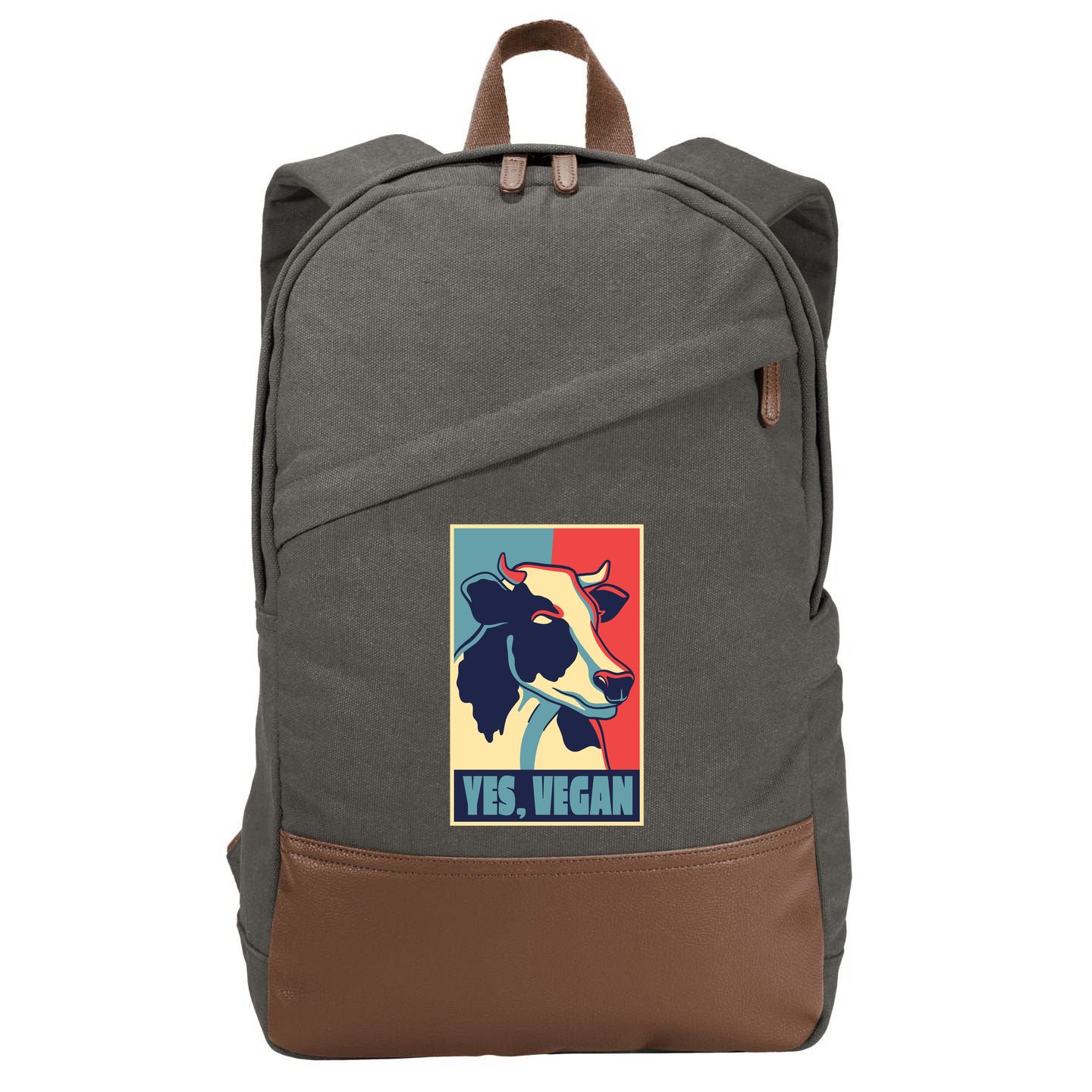 Yes Vegan Cow Cotton Canvas Backpack