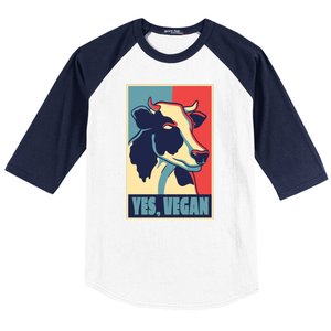 Yes Vegan Cow Baseball Sleeve Shirt