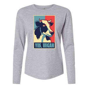 Yes Vegan Cow Womens Cotton Relaxed Long Sleeve T-Shirt