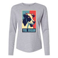 Yes Vegan Cow Womens Cotton Relaxed Long Sleeve T-Shirt