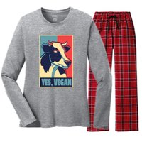 Yes Vegan Cow Women's Long Sleeve Flannel Pajama Set 