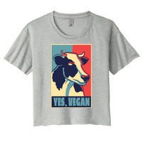 Yes Vegan Cow Women's Crop Top Tee