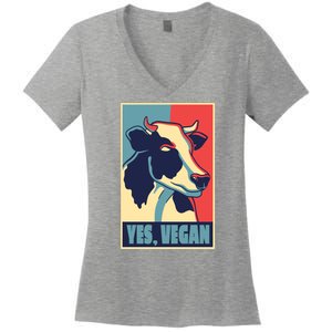 Yes Vegan Cow Women's V-Neck T-Shirt