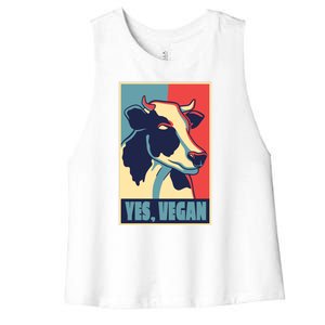 Yes Vegan Cow Women's Racerback Cropped Tank