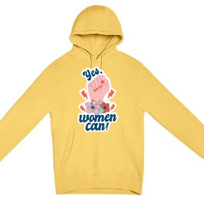 Yes Women Can Floral Premium Pullover Hoodie