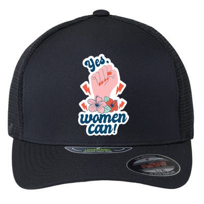 Yes Women Can Floral Flexfit Unipanel Trucker Cap