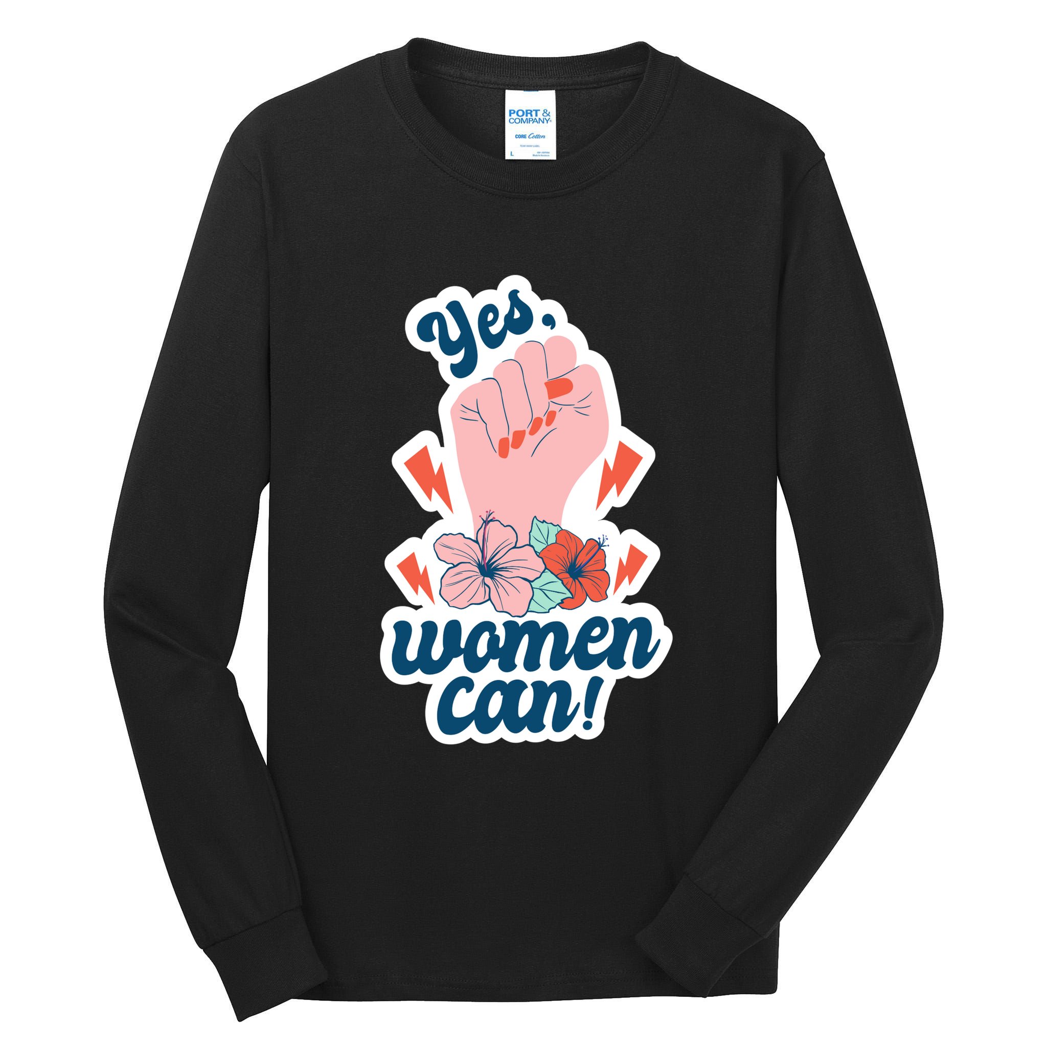 Yes Women Can Floral Tall Long Sleeve T-Shirt