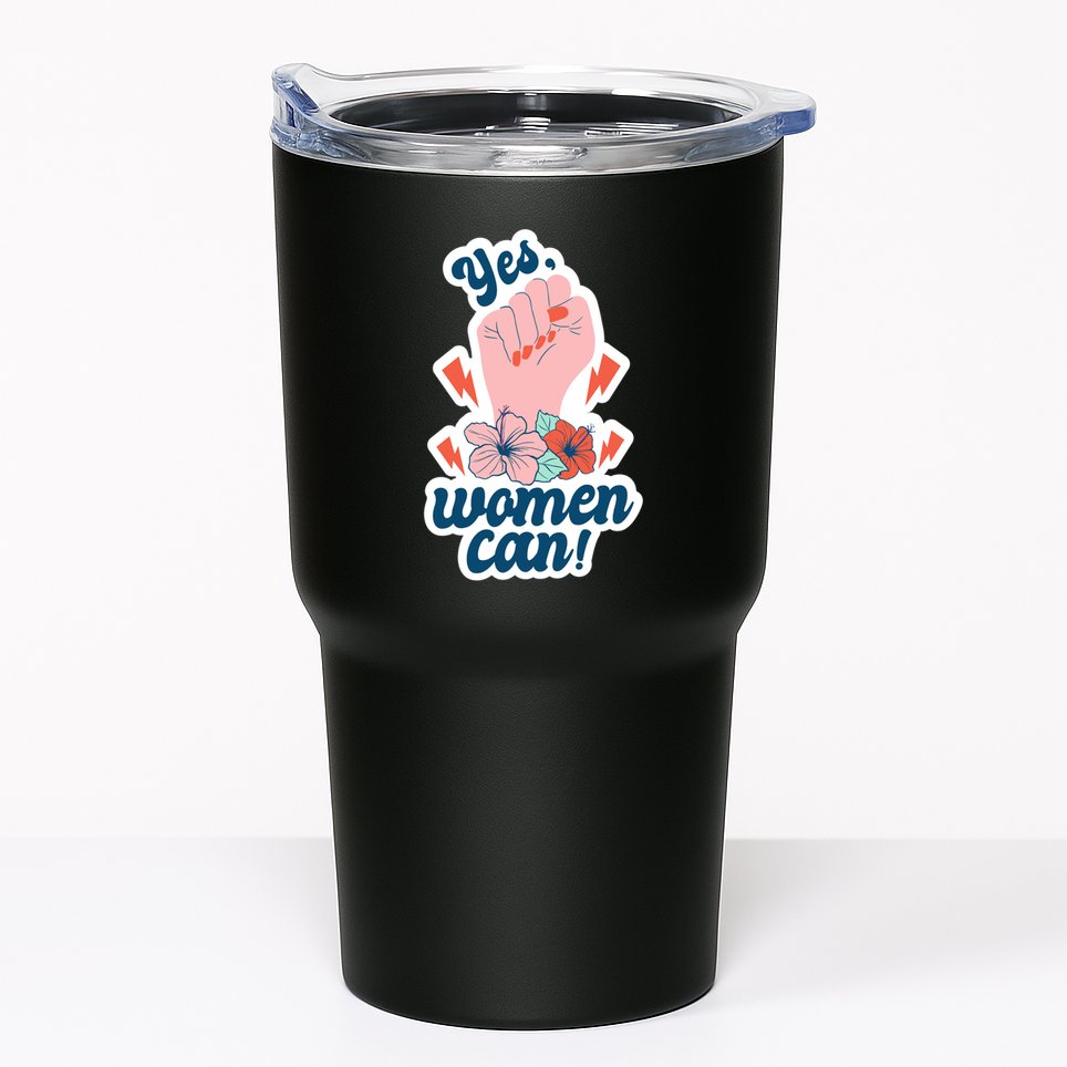 Yes Women Can Floral Tumbler