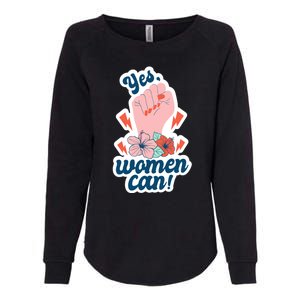 Yes Women Can Floral Womens California Wash Sweatshirt