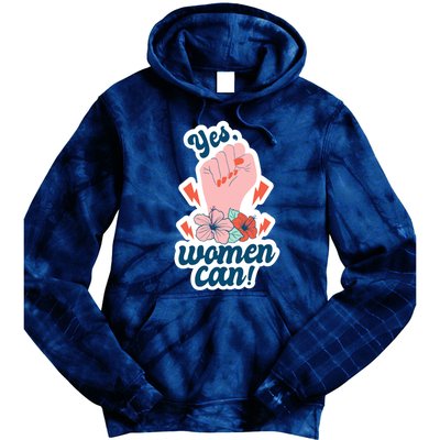 Yes Women Can Floral Tie Dye Hoodie