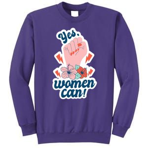 Yes Women Can Floral Sweatshirt