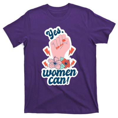 Yes Women Can Floral T-Shirt