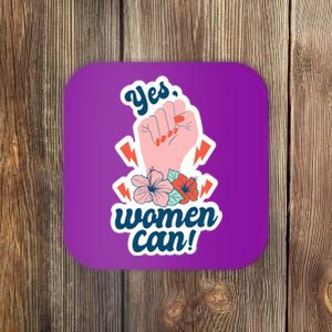 Yes Women Can Floral Coaster