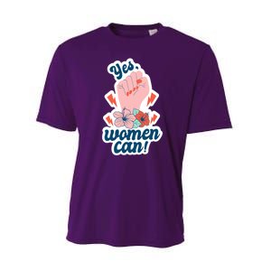 Yes Women Can Floral Performance Sprint T-Shirt