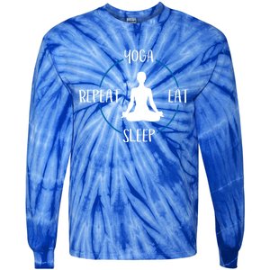 Yoga Eat Sleep Repeat Gift For Yogis And Yoga Lovers Great Gift Tie-Dye Long Sleeve Shirt