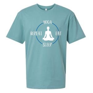 Yoga Eat Sleep Repeat Gift For Yogis And Yoga Lovers Great Gift Sueded Cloud Jersey T-Shirt