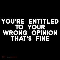 You're Entitled To Your Wrong Opinion That's Fine Funny Gift Button