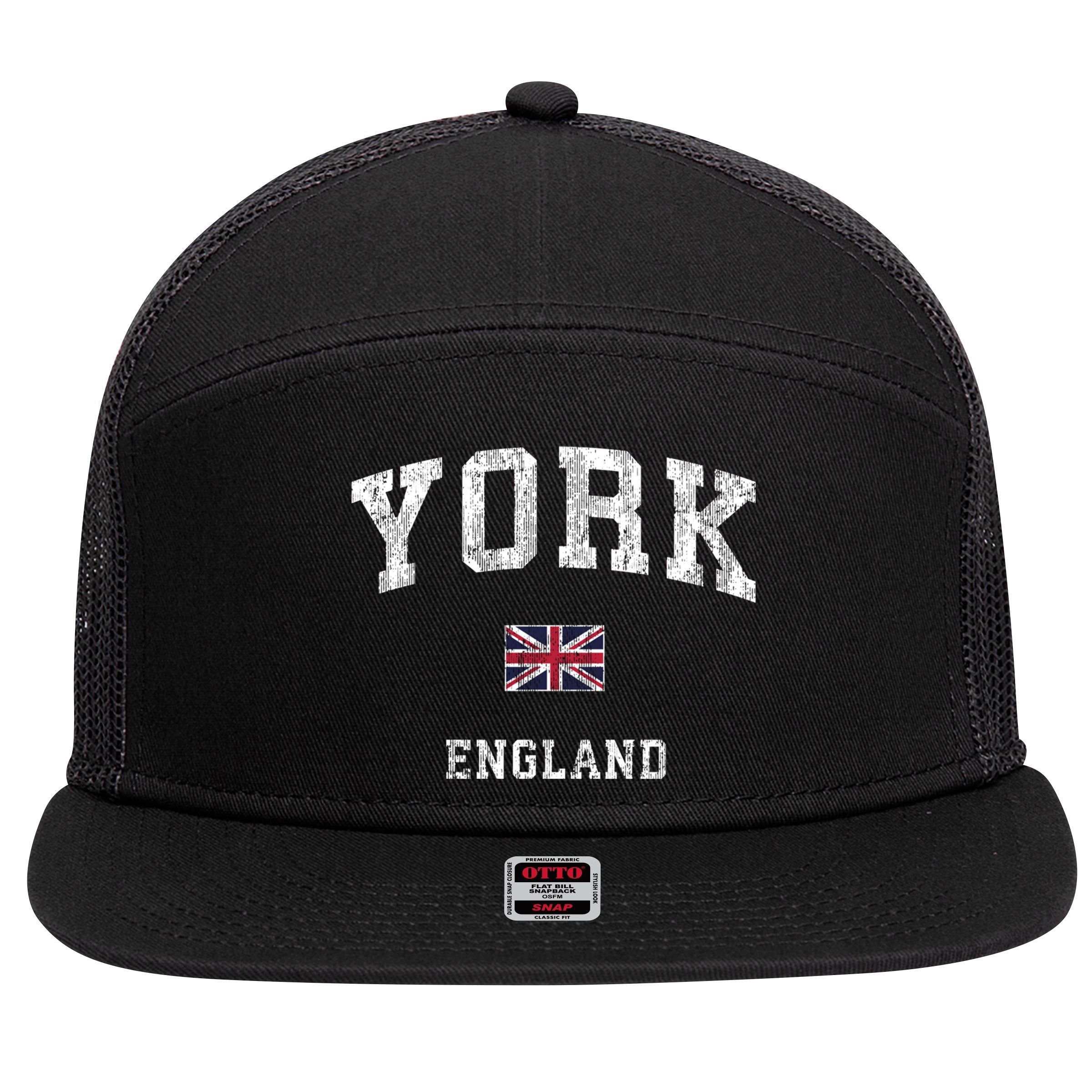 York England Vintage Athletic Sports Design Gift 7 Panel Mesh Trucker Snapback Hat