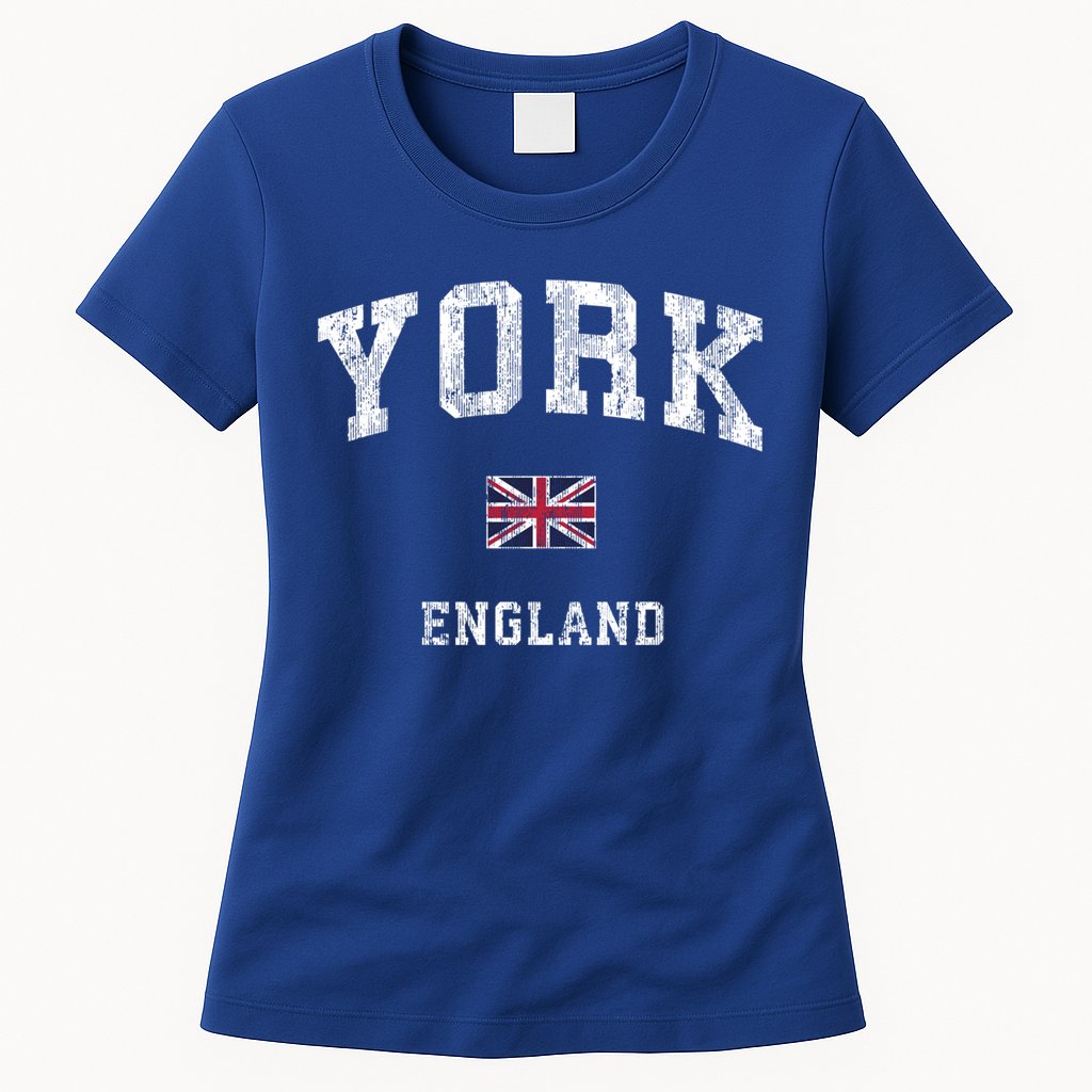 York England Vintage Athletic Sports Design Gift Womens T-Shirt
