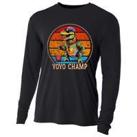 YoYo For Adults And Kids Retro Sunset Trex YoYo Cooling Performance Long Sleeve Crew