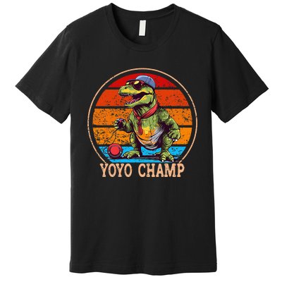 YoYo For Adults And Kids Retro Sunset Trex YoYo Premium T-Shirt