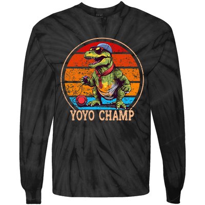 YoYo For Adults And Kids Retro Sunset Trex YoYo Tie-Dye Long Sleeve Shirt