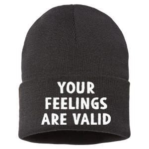 Your Feelings Are Valid Mental Health Support Family Sustainable Knit Beanie