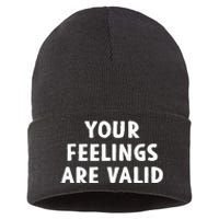 Your Feelings Are Valid Mental Health Support Family Sustainable Knit Beanie