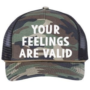 Your Feelings Are Valid Mental Health Support Family Retro Rope Trucker Hat Cap