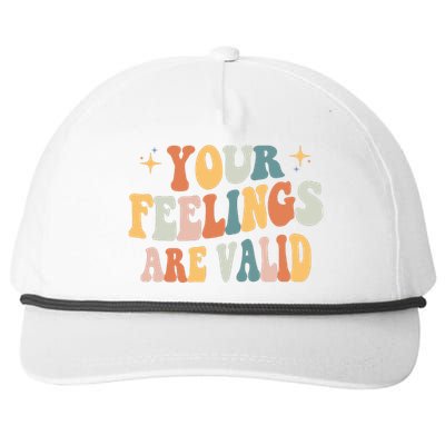 Your Feelings Are Valid Cute Retrotal Health Awareness Snapback Five-Panel Rope Hat