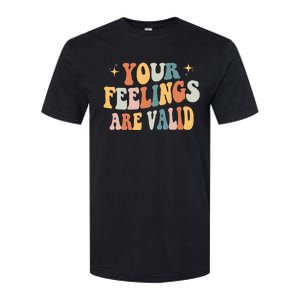 Your Feelings Are Valid Cute Retrotal Health Awareness Softstyle CVC T-Shirt