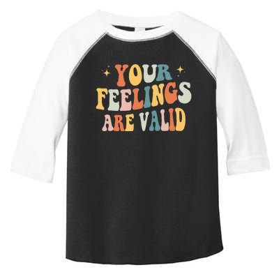 Your Feelings Are Valid Cute Retro Mental Health Awareness Toddler Fine Jersey T-Shirt