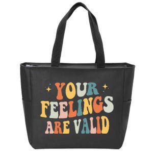 Your Feelings Are Valid Cute Retro Mental Health Awareness Zip Tote Bag