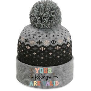 Your Feelings Are Valid Cute Retro Mental Health Awareness The Baniff Cuffed Pom Beanie