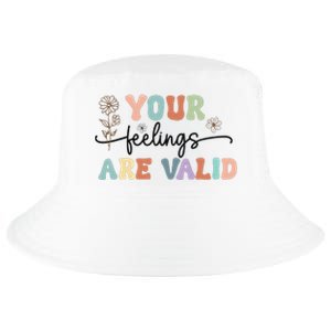 Your Feelings Are Valid Cute Retro Mental Health Awareness Cool Comfort Performance Bucket Hat