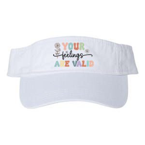 Your Feelings Are Valid Cute Retro Mental Health Awareness Valucap Bio-Washed Visor